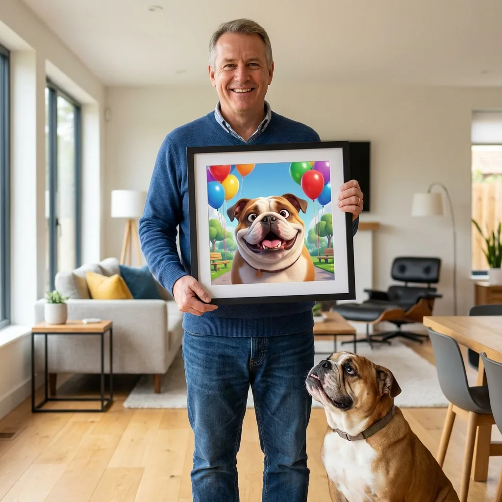 Customer with Cartoon pet portrait