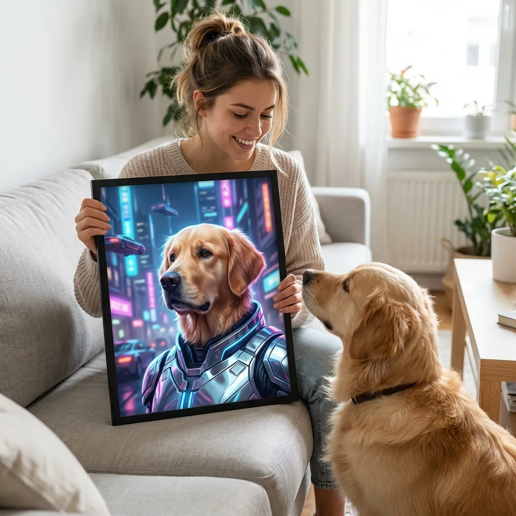 Customer with Futuristic pet portrait